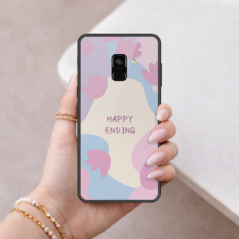 Samsung Galaxy A8 2018 Cover - Happy Series - HQ Ultra Shine Premium Infinity Glass Soft Silicon Borders Case
