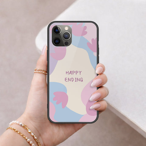 iPhone 12 Pro Max - Happy Series - HQ Ultra Shine Premium Infinity Glass Soft Silicon Borders Case