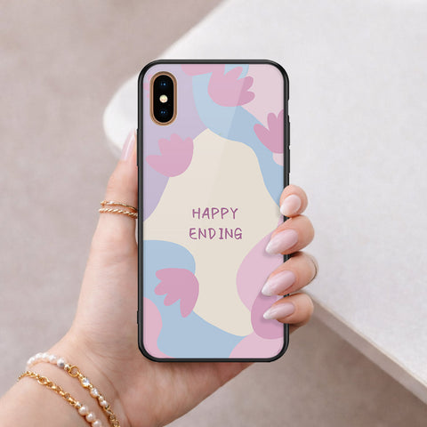 iPhone XS Max - Happy Series - HQ Ultra Shine Premium Infinity Glass Soft Silicon Borders Case