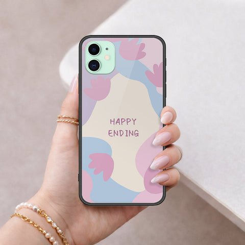 iPhone 11 - Happy Series - HQ Ultra Shine Premium Infinity Glass Soft Silicon Borders Case