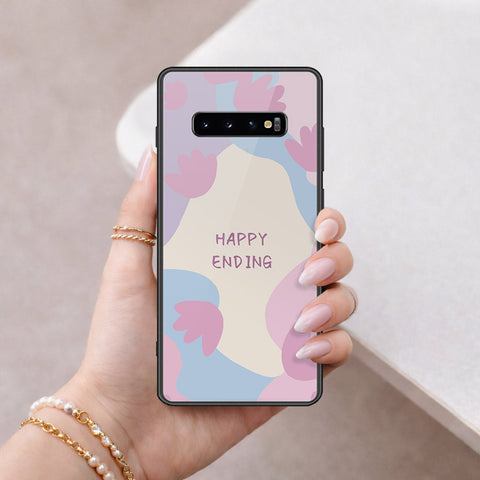 Samsung Galaxy S10 Plus Cover - Happy Series - HQ Ultra Shine Premium Infinity Glass Soft Silicon Borders Case