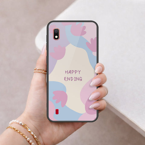 Samsung Galaxy A10 Cover - Happy Series - HQ Ultra Shine Premium Infinity Glass Soft Silicon Borders Case