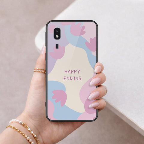 Samsung Galaxy A2 Core Cover - Happy Series - HQ Ultra Shine Premium Infinity Glass Soft Silicon Borders Case