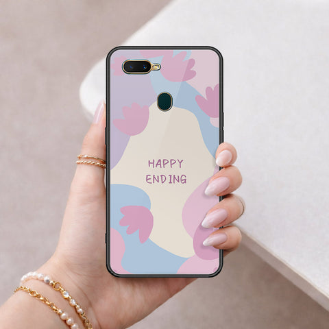 Oppo A5s Cover - Happy Series - HQ Ultra Shine Premium Infinity Glass Soft Silicon Borders Case