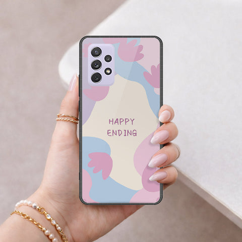 Samsung Galaxy A72 Cover - Happy Series - HQ Ultra Shine Premium Infinity Glass Soft Silicon Borders Case