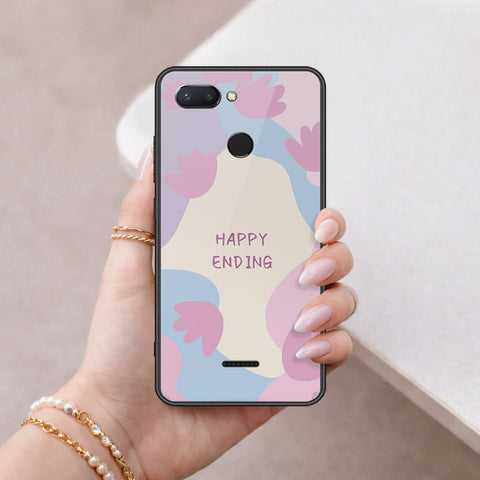 Xiaomi Redmi 6 Cover - Happy Series - HQ Ultra Shine Premium Infinity Glass Soft Silicon Borders Case