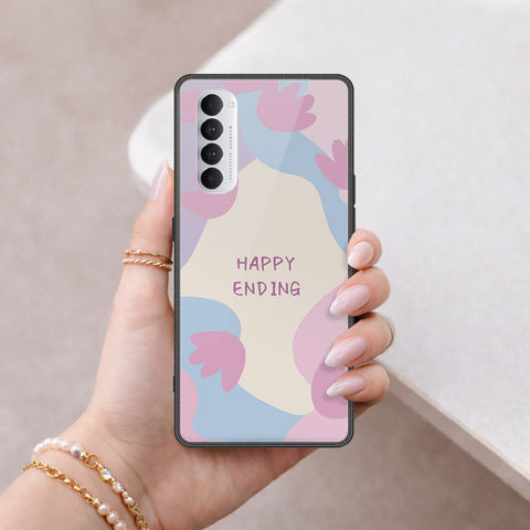 Oppo Reno 4 Pro Cover - Happy Series - HQ Ultra Shine Premium Infinity Glass Soft Silicon Borders Case