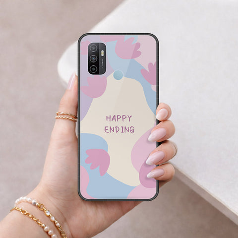 Oppo A53 Cover - Happy Series - HQ Ultra Shine Premium Infinity Glass Soft Silicon Borders Case