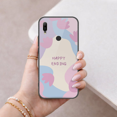 Huawei Y6s 2019 Cover - Happy Series - HQ Ultra Shine Premium Infinity Glass Soft Silicon Borders Case