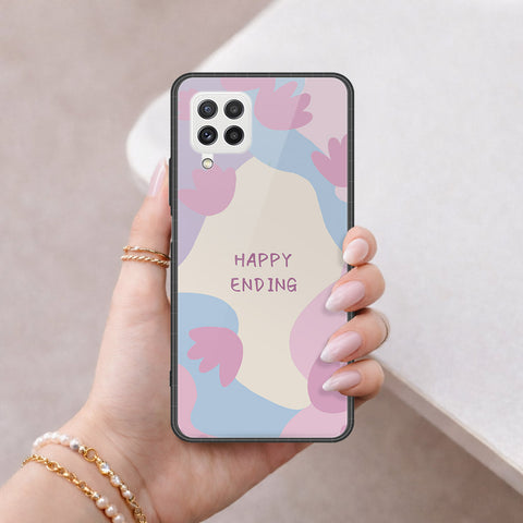 Samsung Galaxy A22 Cover - Happy Series - HQ Ultra Shine Premium Infinity Glass Soft Silicon Borders Case