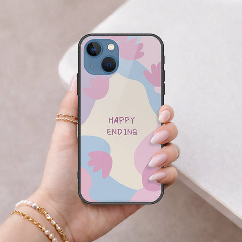iPhone 13 Cover - Happy Series - HQ Ultra Shine Premium Infinity Glass Soft Silicon Borders Case