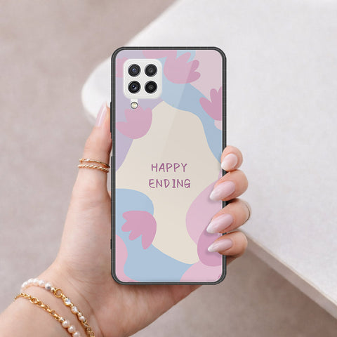Samsung Galaxy M22 Cover - Happy Series - HQ Ultra Shine Premium Infinity Glass Soft Silicon Borders Case