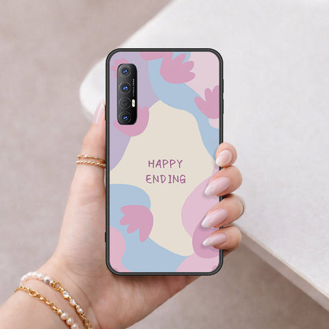 Oppo Reno 3 Pro Cover - Happy Series - HQ Ultra Shine Premium Infinity Glass Soft Silicon Borders Case