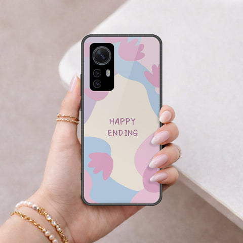 Xiaomi 12 Cover - Happy Series - HQ Ultra Shine Premium Infinity Glass Soft Silicon Borders Case