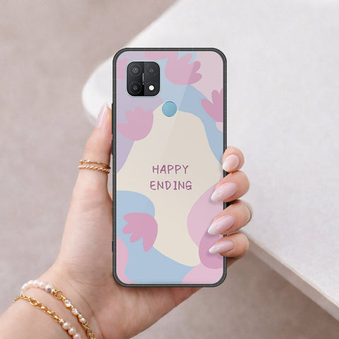 Oppo A15 Cover - Happy Series - HQ Ultra Shine Premium Infinity Glass Soft Silicon Borders Case