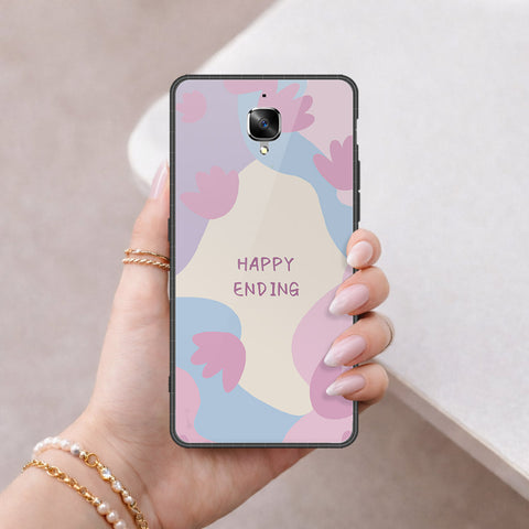 OnePlus 3 Cover - Happy Series - HQ Ultra Shine Premium Infinity Glass Soft Silicon Borders Case