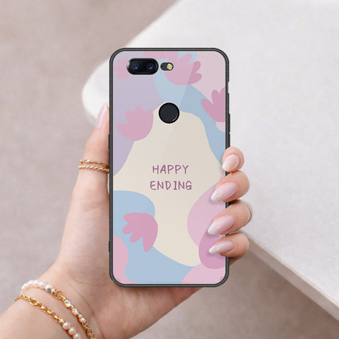 OnePlus 5T Cover - Happy Series - HQ Ultra Shine Premium Infinity Glass Soft Silicon Borders Case