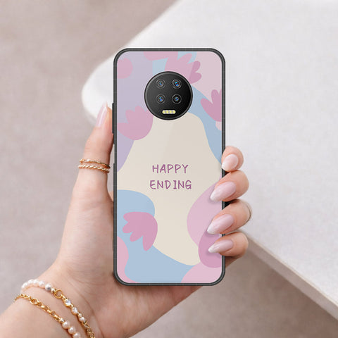 Infinix Note 7 Cover - Happy Series - HQ Ultra Shine Premium Infinity Glass Soft Silicon Borders Case