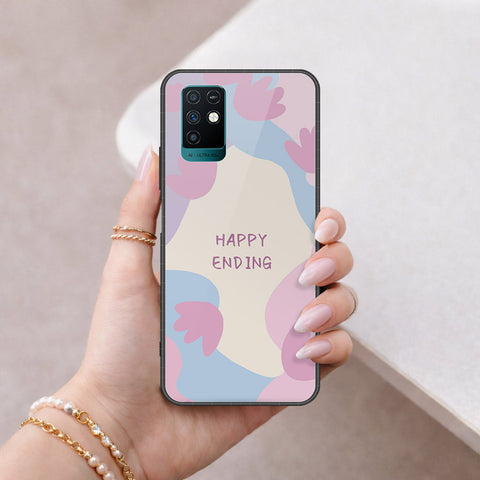 Infinix Note 10 Cover - Happy Series - HQ Ultra Shine Premium Infinity Glass Soft Silicon Borders Case