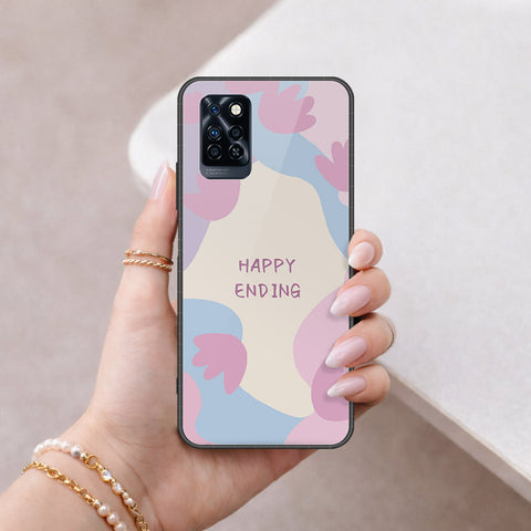 Infinix Note 10 Pro Cover - Happy Series - HQ Ultra Shine Premium Infinity Glass Soft Silicon Borders Case