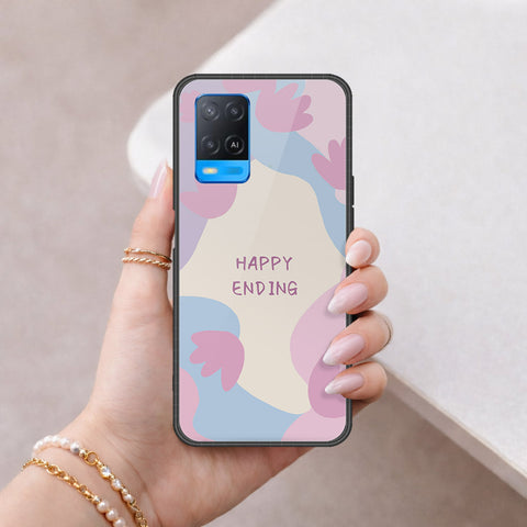 Oppo A54 4G Cover - Happy Series - HQ Ultra Shine Premium Infinity Glass Soft Silicon Borders Case