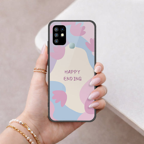 Infinix Hot 10 Cover - Happy Series - HQ Ultra Shine Premium Infinity Glass Soft Silicon Borders Case