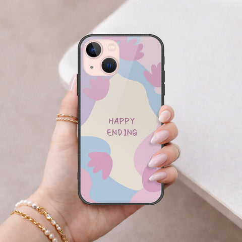 iPhone 14 - Happy Series - HQ Ultra Shine Premium Infinity Glass Soft Silicon Borders Case