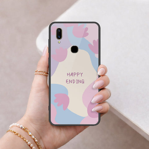 Vivo V11 Cover - Happy Series - HQ Ultra Shine Premium Infinity Glass Soft Silicon Borders Case