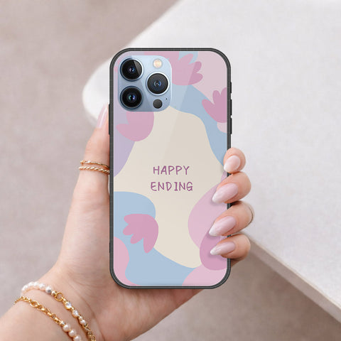 iPhone 14 Pro Max Cover - Happy Series - HQ Ultra Shine Premium Infinity Glass Soft Silicon Borders Case