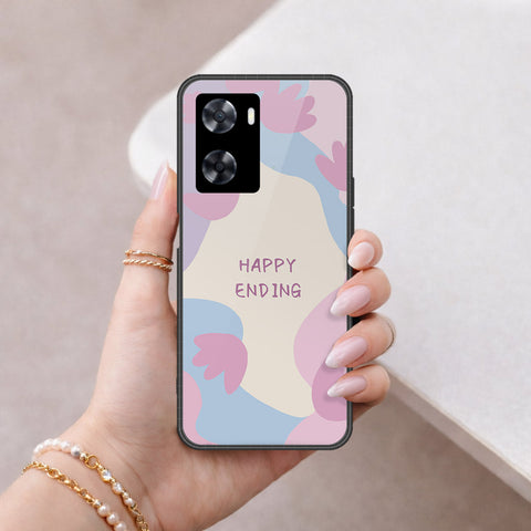 Oppo A57 4G 2022 Cover - Happy Series - HQ Ultra Shine Premium Infinity Glass Soft Silicon Borders Case
