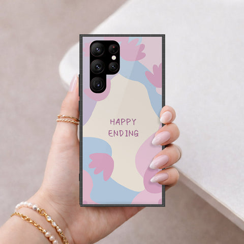 Samsung Galaxy S23 Ultra 5G Cover - Happy Series - HQ Ultra Shine Premium Infinity Glass Soft Silicon Borders Case