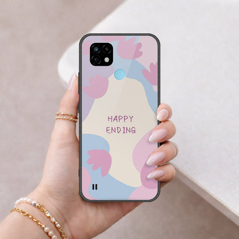 Realme C21 Cover - Happy Series - HQ Ultra Shine Premium Infinity Glass Soft Silicon Borders Case