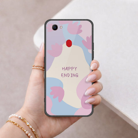 Oppo F7 Cover - Happy Series - HQ Ultra Shine Premium Infinity Glass Soft Silicon Borders Case