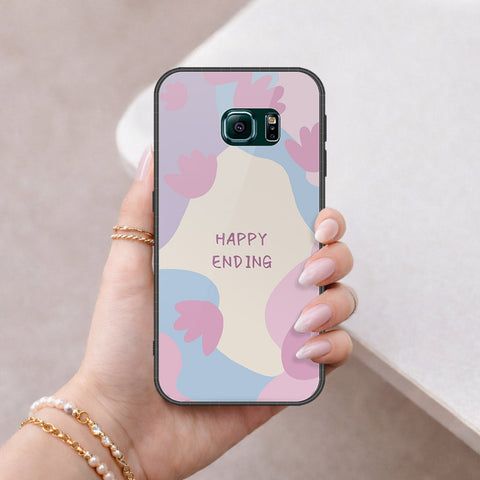 Samsung Galaxy S6 Edge Cover - Happy Series - HQ Ultra Shine Premium Infinity Glass Soft Silicon Borders Case