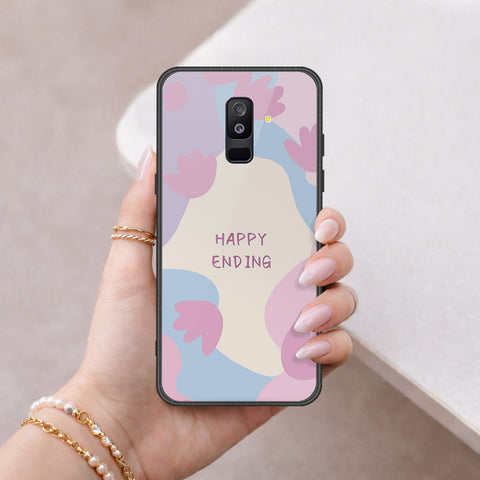 Samsung Galaxy A6 Plus 2018 Cover - Happy Series - HQ Ultra Shine Premium Infinity Glass Soft Silicon Borders Case