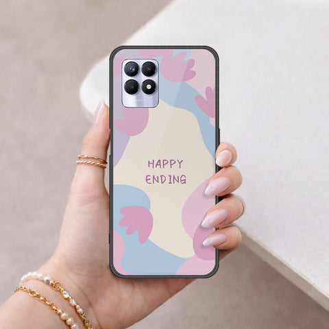 Realme 8i Cover - Happy Series - HQ Ultra Shine Premium Infinity Glass Soft Silicon Borders Case