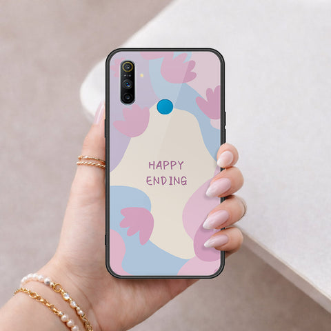Realme 5i Cover - Happy Series - HQ Ultra Shine Premium Infinity Glass Soft Silicon Borders Case