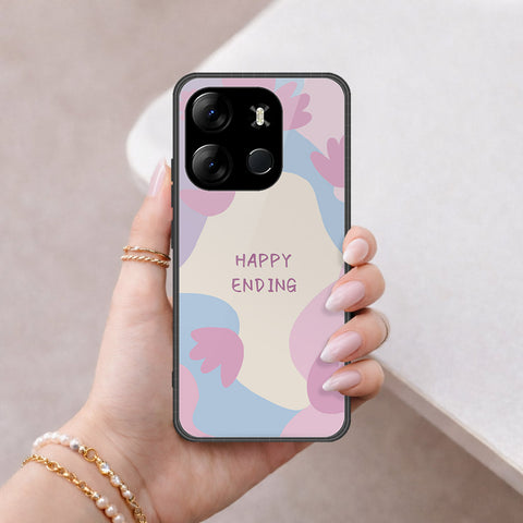 Tecno Pop 7 Pro Cover - Happy Series - HQ Ultra Shine Premium Infinity Glass Soft Silicon Borders Case