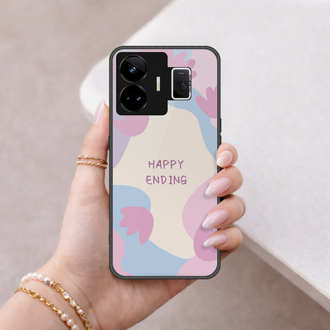 Realme GT3 Cover - Happy Series - HQ Ultra Shine Premium Infinity Glass Soft Silicon Borders Case