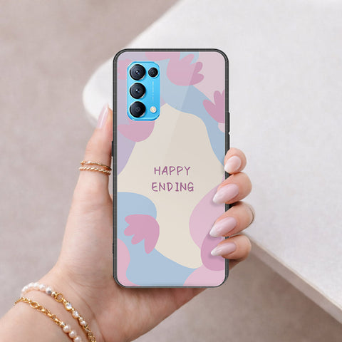 Oppo Reno 5 4G Cover - Happy Series - HQ Ultra Shine Premium Infinity Glass Soft Silicon Borders Case