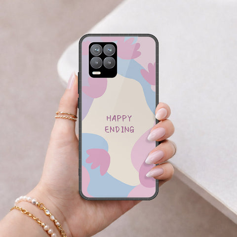 Realme 8 Cover - Happy Series - HQ Ultra Shine Premium Infinity Glass Soft Silicon Borders Case