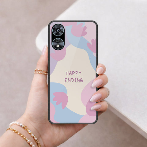Oppo A58 4G Cover - Happy Series - HQ Ultra Shine Premium Infinity Glass Soft Silicon Borders Case