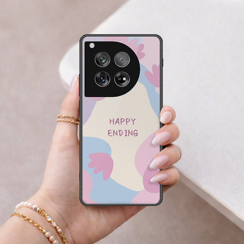 OnePlus 12 Cover - Happy Series - HQ Ultra Shine Premium Infinity Glass Soft Silicon Borders Case
