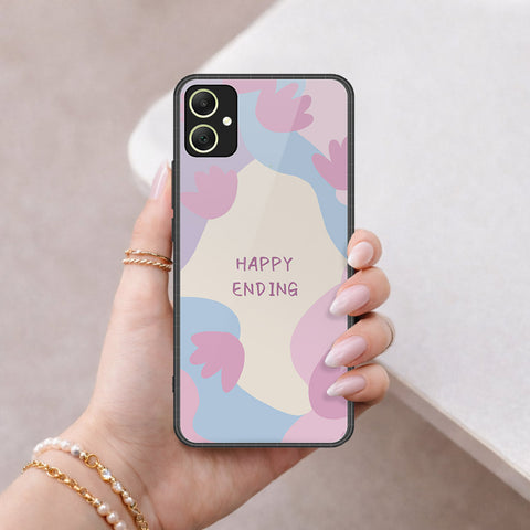 Samsung Galaxy A05 Cover - Happy Series - HQ Ultra Shine Premium Infinity Glass Soft Silicon Borders Case