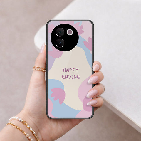 Vivo V30e Cover - Happy Series - HQ Ultra Shine Premium Infinity Glass Soft Silicon Borders Case