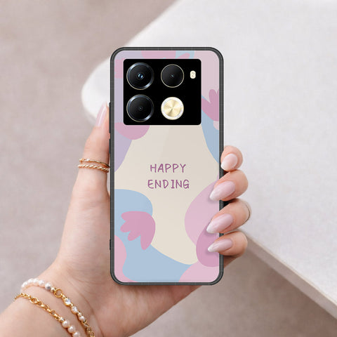 Infinix Note 40 Pro Cover - Happy Series - HQ Ultra Shine Premium Infinity Glass Soft Silicon Borders Case