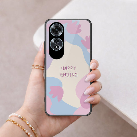Oppo A60 Cover - Happy Series - HQ Ultra Shine Premium Infinity Glass Soft Silicon Borders Case