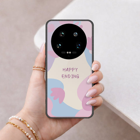 Xiaomi 14 Ultra Cover - Happy Series - HQ Ultra Shine Premium Infinity Glass Soft Silicon Borders Case