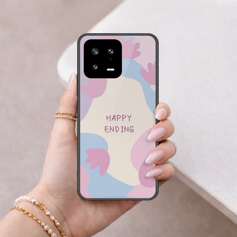 Xiaomi 13 Cover - Happy Series - HQ Ultra Shine Premium Infinity Glass Soft Silicon Borders Case