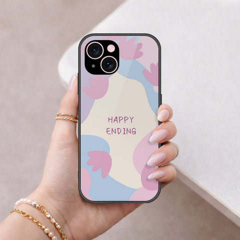 iPhone 15 Cover - Happy Series - HQ Ultra Shine Premium Infinity Glass Soft Silicon Borders Case